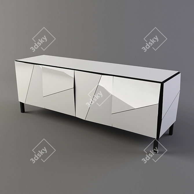 Title: Elegant Mirror Buffet 3D model image 1
