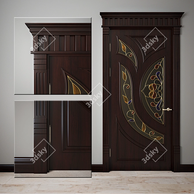 Classic Style Door 3D model image 1