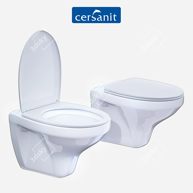 Cersanit DELFI Hanging Toilet - Modern Design 3D model image 1