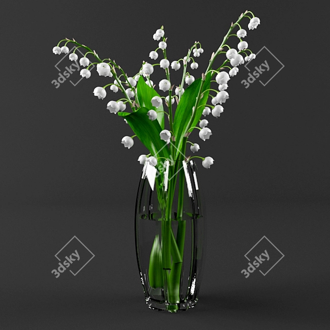 Elegant Lily Bouquet 3D model image 1