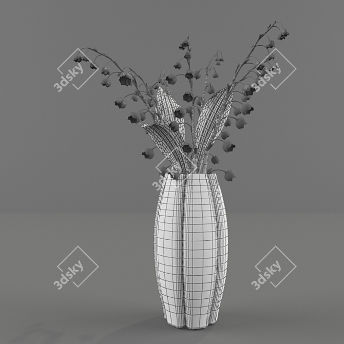 Elegant Lily Bouquet 3D model image 2