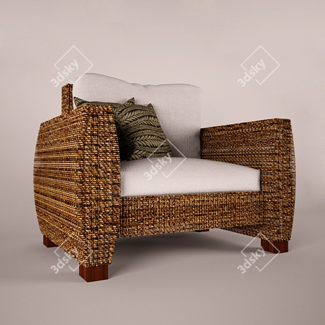 Handwoven Relaxation Chair 3D model image 1