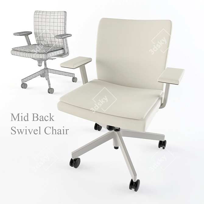 Elegant Swivel Chair: Step Mid Back 3D model image 1