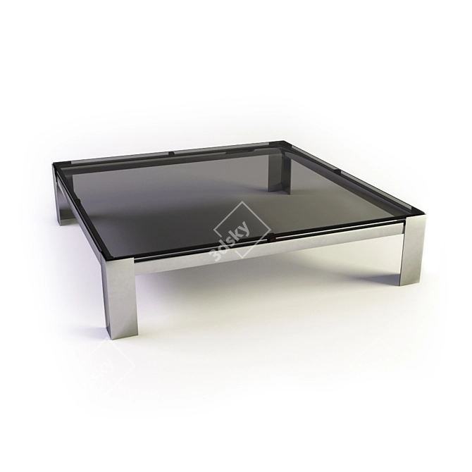Sleek Steel Eos Coffee Table 3D model image 1