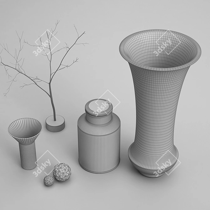 Exquisite Decorative Vases 3D model image 2