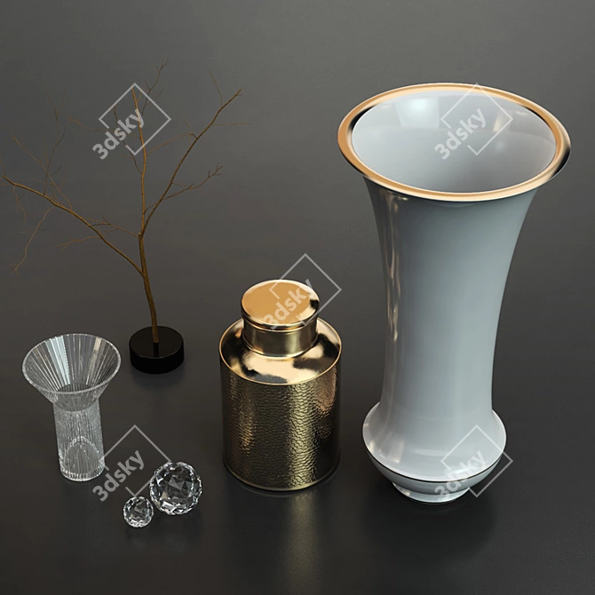 Exquisite Decorative Vases 3D model image 3