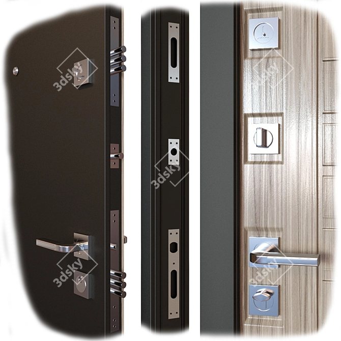 Stylish Mastino Area Metal Door 3D model image 2