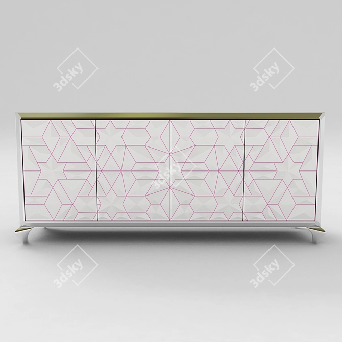 Modern Geometric Console Table 3D model image 1