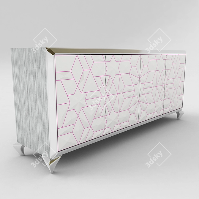 Modern Geometric Console Table 3D model image 2