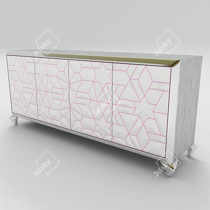 Modern Geometric Console Table 3D model image 3