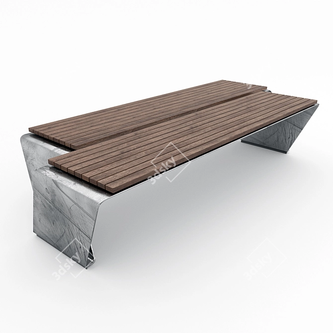 Contemporary Loop Bench 3D model image 2