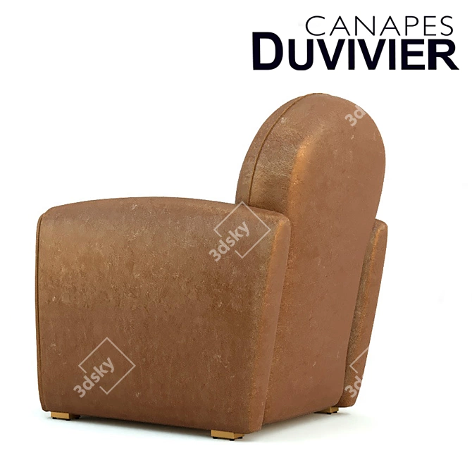 Elegant Leather Club Armchair 3D model image 2