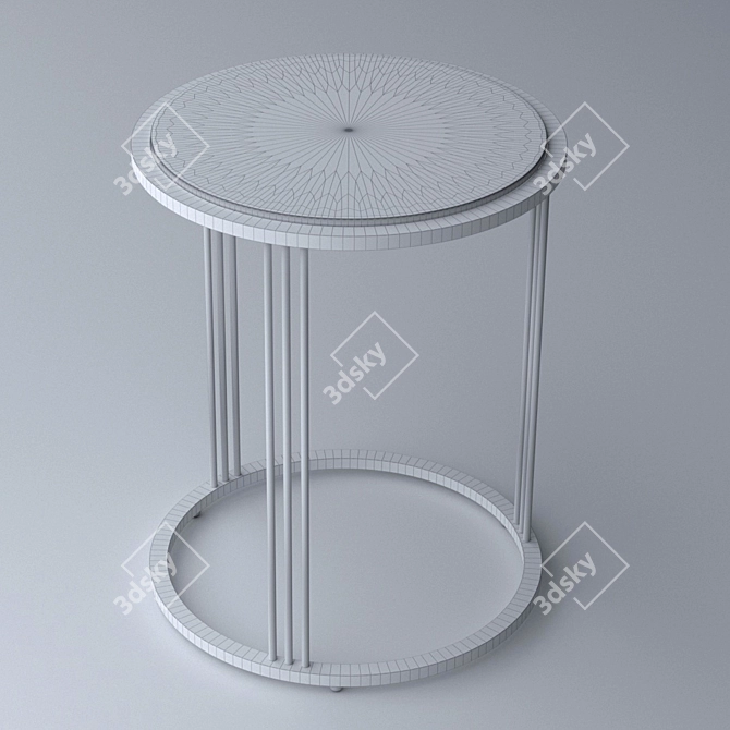 Pink Quartz Round Side Table 3D model image 2