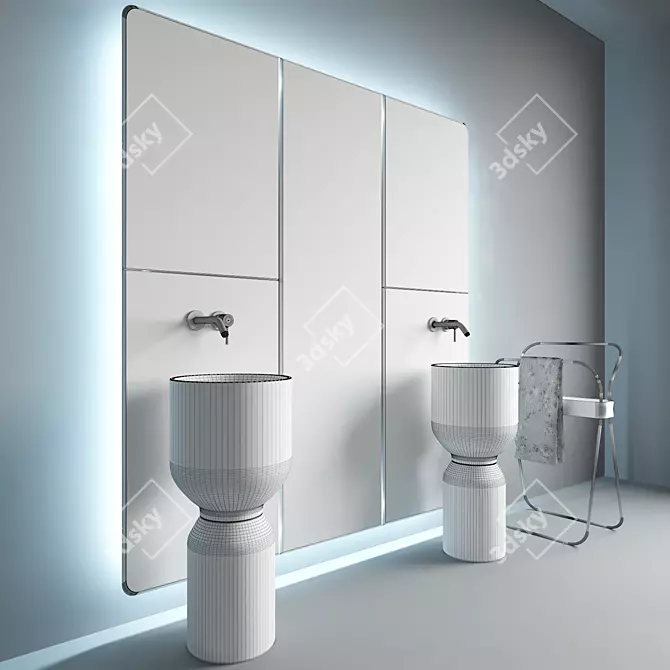 Inbani ORIGIN Bathroom Furniture Set 3D model image 2