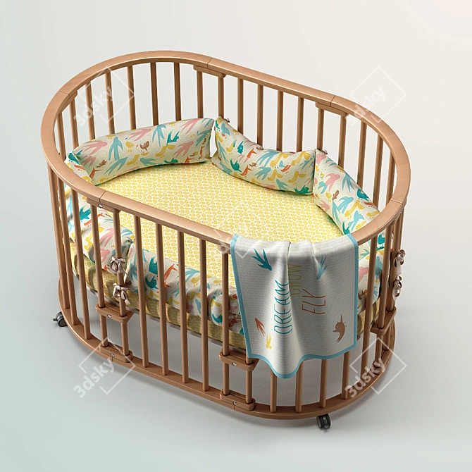 Convertible Moon Bed - Space-Saving Cot Transformer 3D model image 3