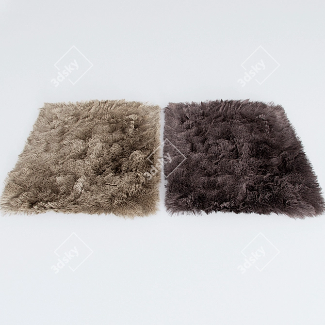 Cozy Beige and Brown Ikea HAMPEN Rug 3D model image 2