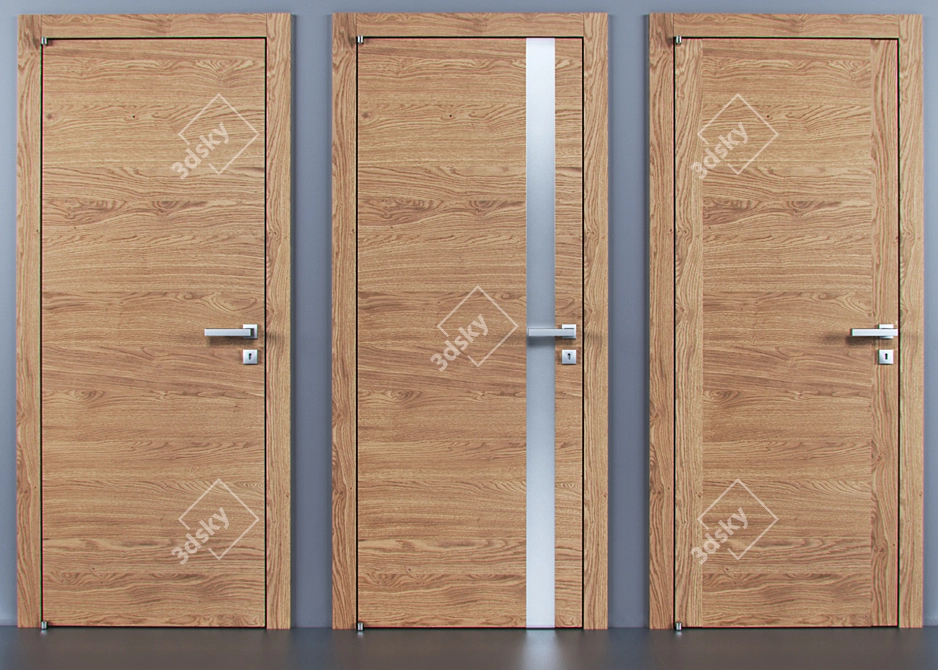 Elegant Barausse Doors 3D model image 2