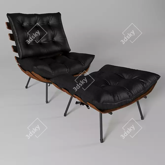 Elegant Leather Armchair 3D model image 1