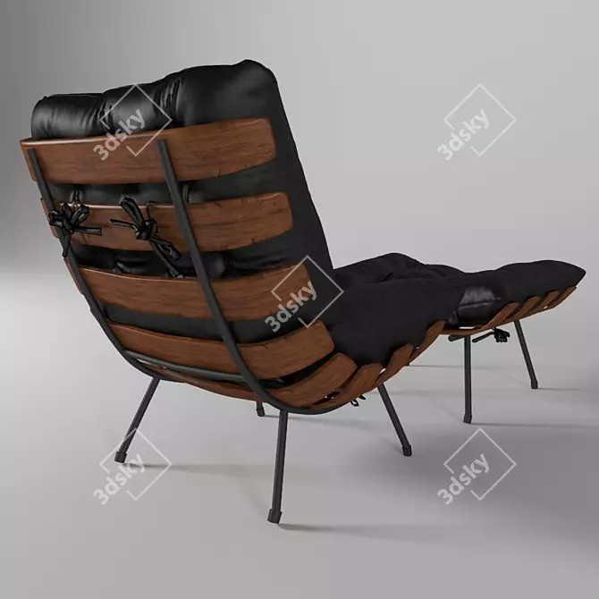 Elegant Leather Armchair 3D model image 2