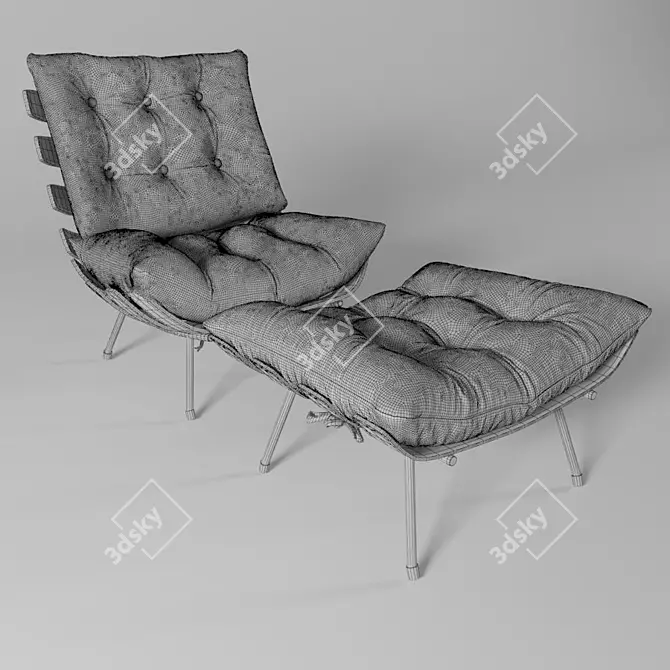 Elegant Leather Armchair 3D model image 3