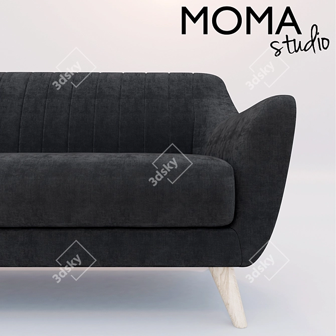 Modern Dark Grey Sofa Charlie 3D model image 2
