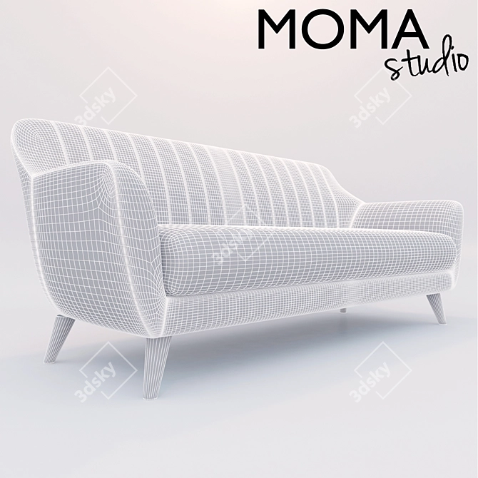 Modern Dark Grey Sofa Charlie 3D model image 3