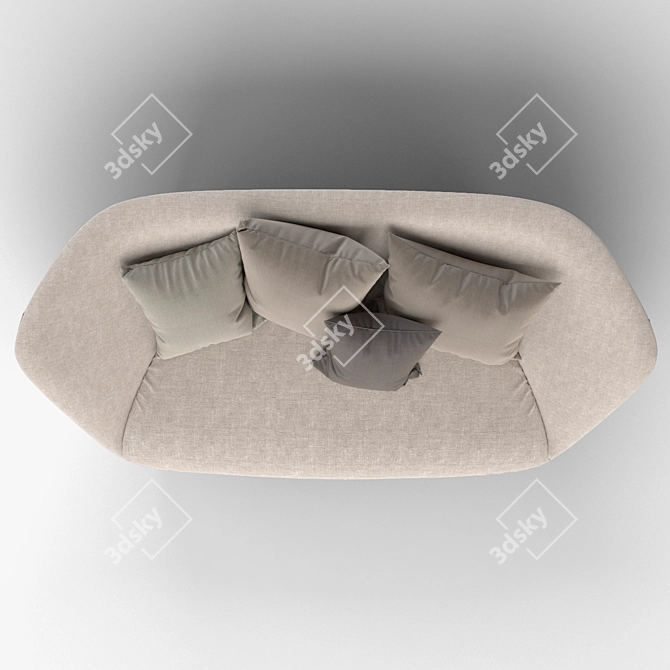 Elegant Isanka Sofa by Walter Knoll 3D model image 3