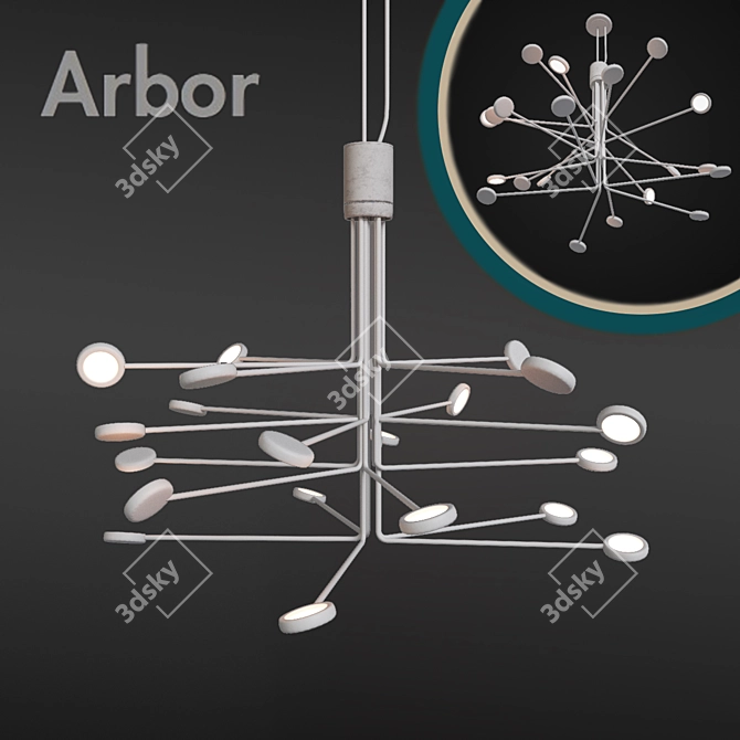 Modern Tree Pendant Light 3D model image 1