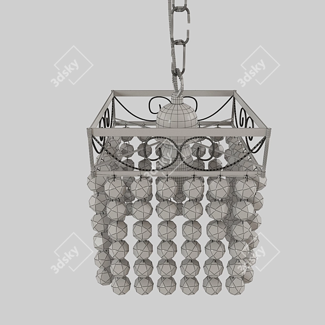 Sleek Clear Pendant Light 3D model image 2