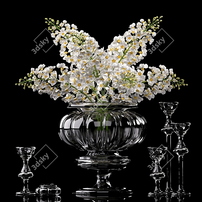 Blossom Haven Vase Collection 3D model image 1