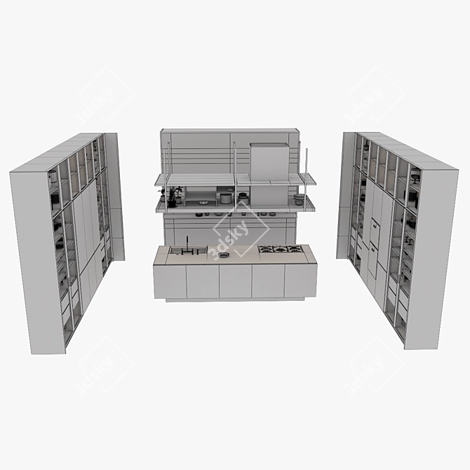 Poliform Varenna Artex: Contemporary Kitchen Solution 3D model image 3