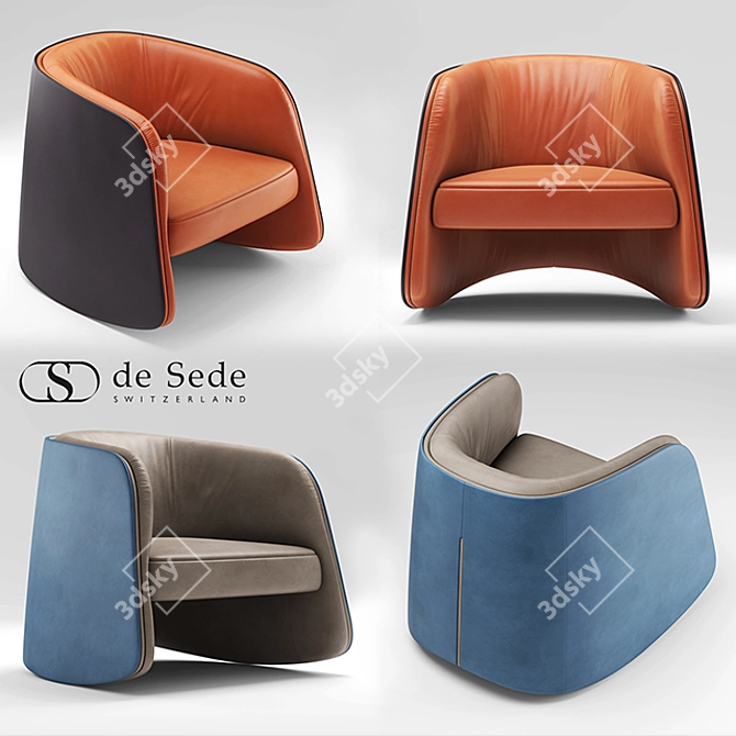 Sleek Leather Chair - DS-900 3D model image 1