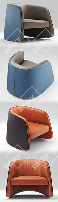 Sleek Leather Chair - DS-900 3D model image 2