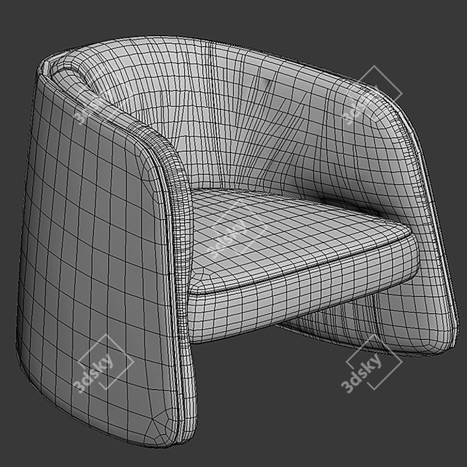 Sleek Leather Chair - DS-900 3D model image 3