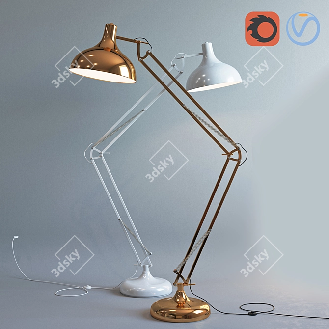 Borgillio Steel Floor Lamp 3D model image 1