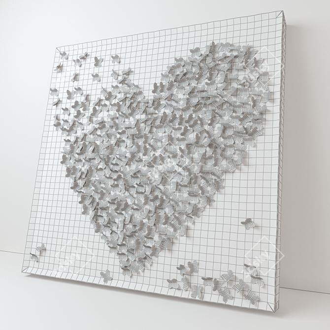 Fluttering Art: Canvas Butterflies 3D model image 2