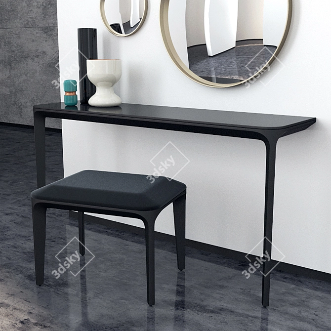 Slim Console and Mirror Set 3D model image 2