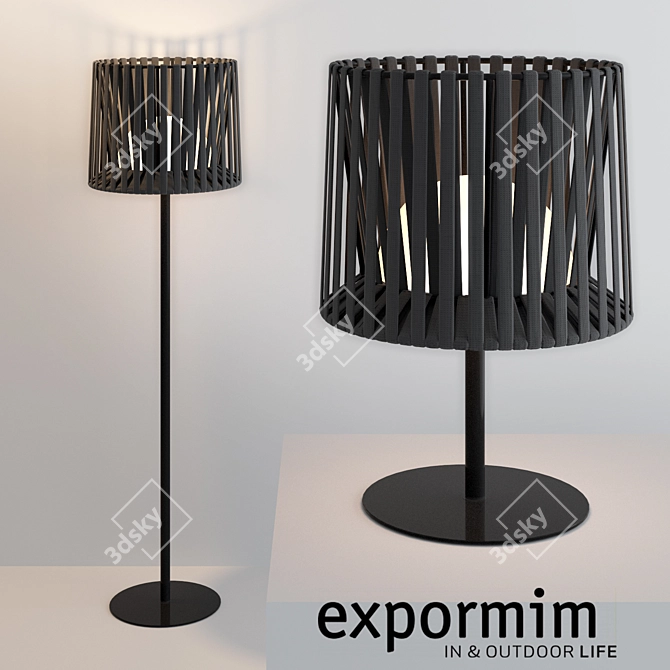 Hand-Woven Stainless Steel Lamp 3D model image 1