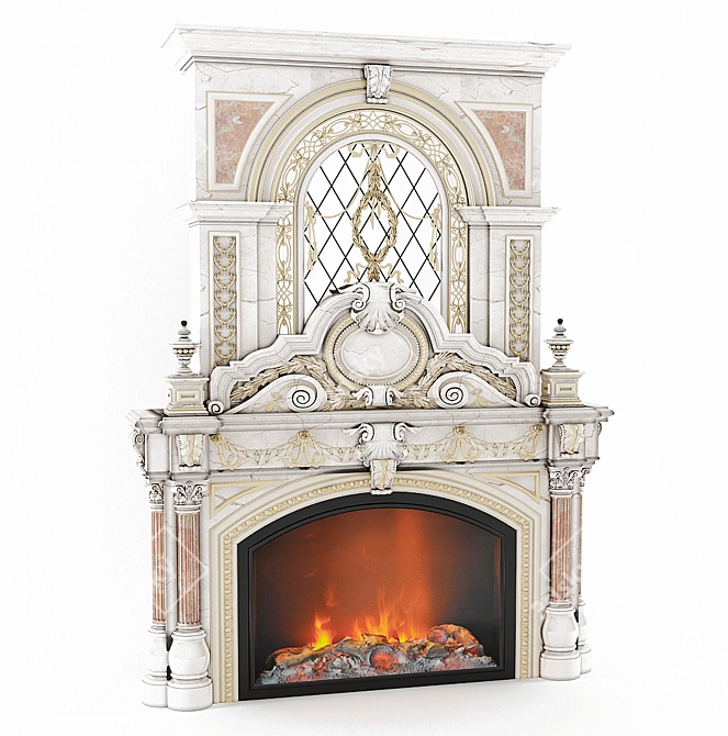 Cozy Fire: Russian Translator Fireplace 3D model image 1