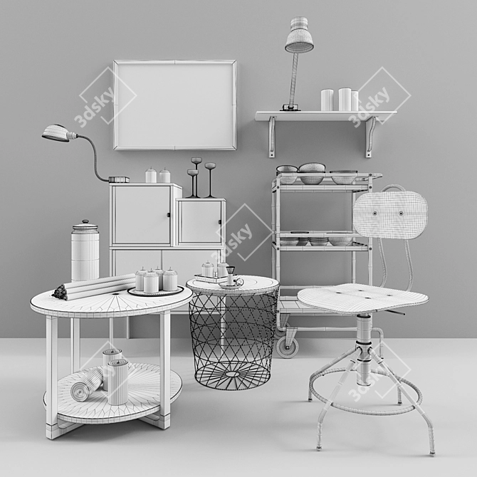 IKEA Furniture Set for Stylish Interiors 3D model image 3