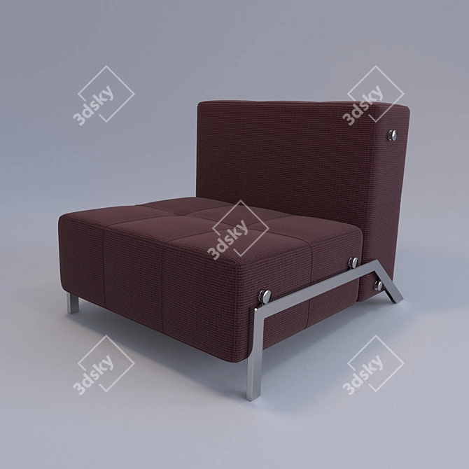 Burgundy Modular Chair: Texture & Bump 3D model image 1