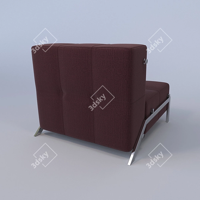 Burgundy Modular Chair: Texture & Bump 3D model image 2