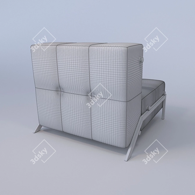 Burgundy Modular Chair: Texture & Bump 3D model image 3