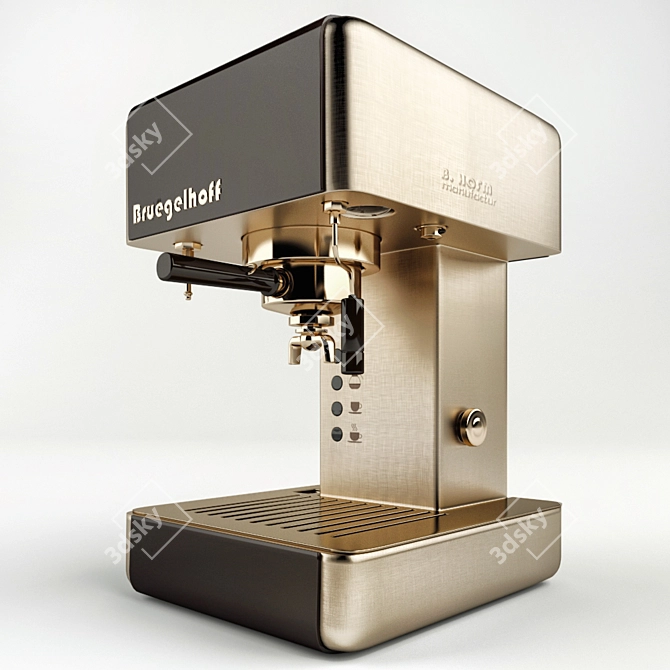 Sleek Stainless Steel Coffee Machine 3D model image 1