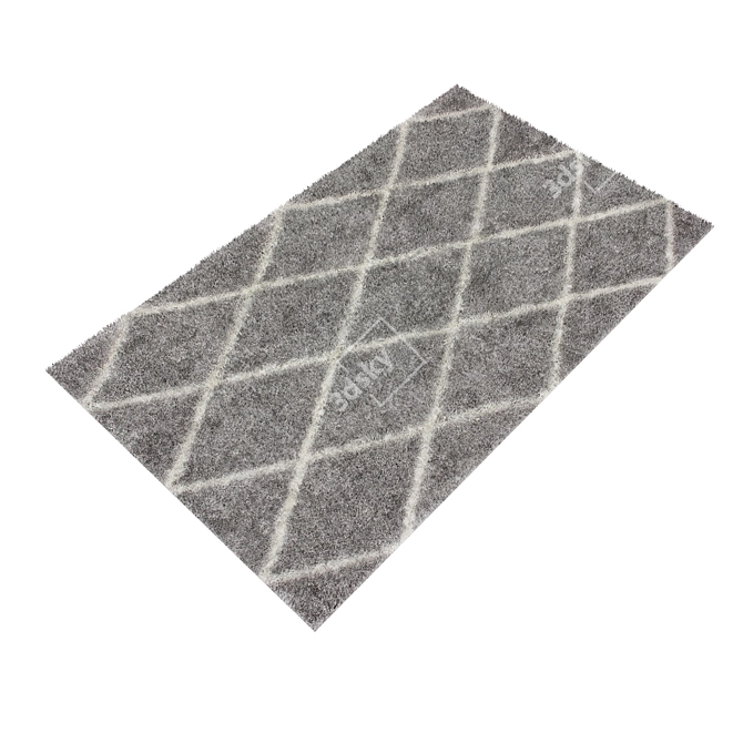 Trellis Ash Shag Area Rug 3D model image 2