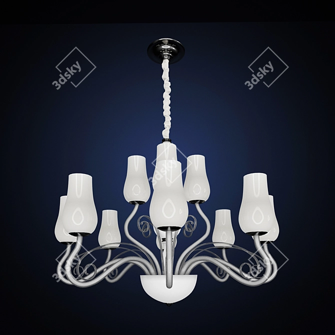 Ella 12-Light Chandelier 3D model image 1