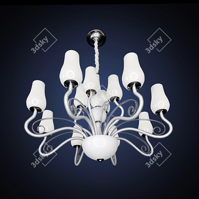 Ella 12-Light Chandelier 3D model image 2