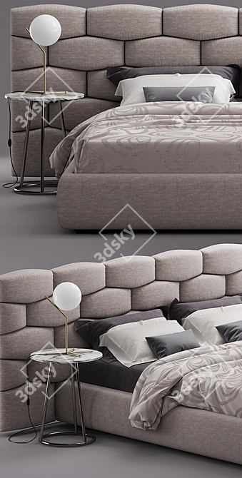 Elegant Flou Majal Bed 3D model image 2