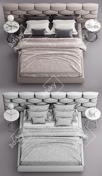 Elegant Flou Majal Bed 3D model image 3