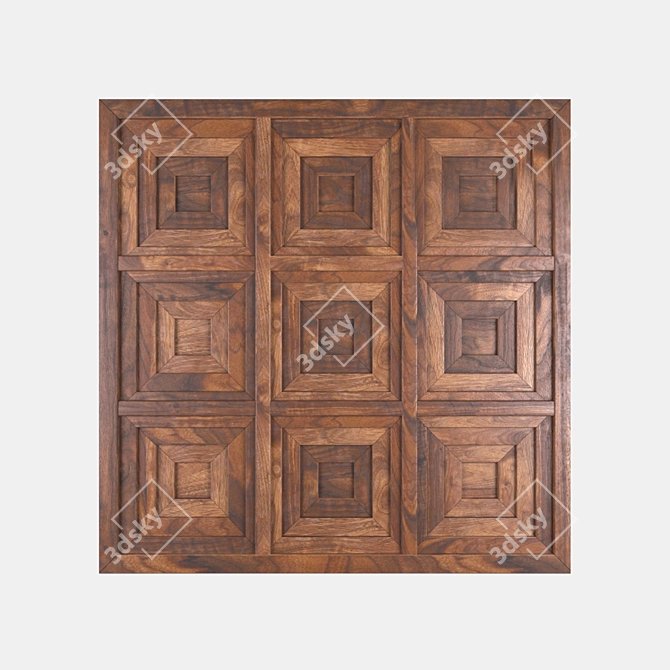 Rustic Wood Panel 3D model image 1